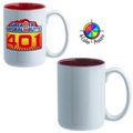 15 Oz. El Grande Mug - 4 Color Process (White/Maroon Red Interior)